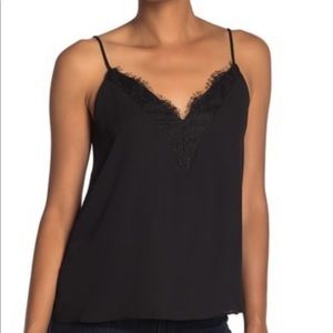 Socialite black lace trim cami